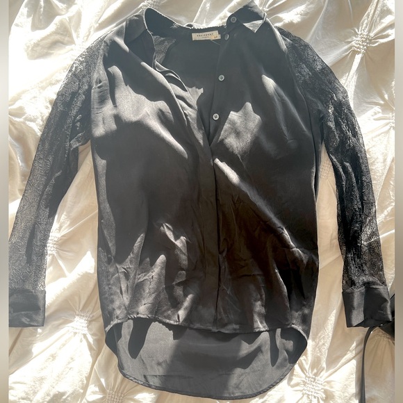 Equipment 100% silk lace sleeve blouse - Picture 7 of 9